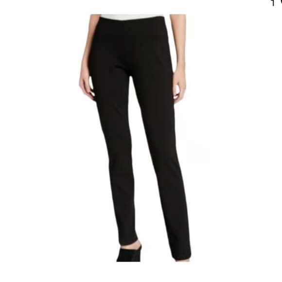 Eileen Fisher Black Stretch Ponte Pull-On Slim Fit Pants Small Officewear Career - Picture 1 of 13